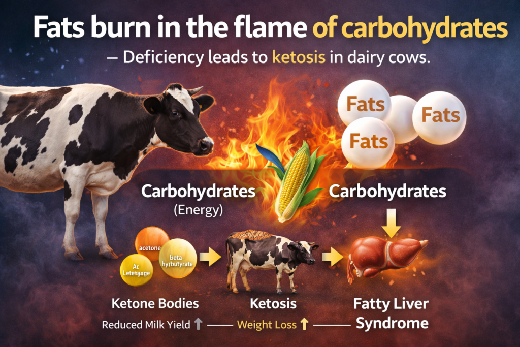 negative energy balance fats are burn in the flame of carbohydrates
