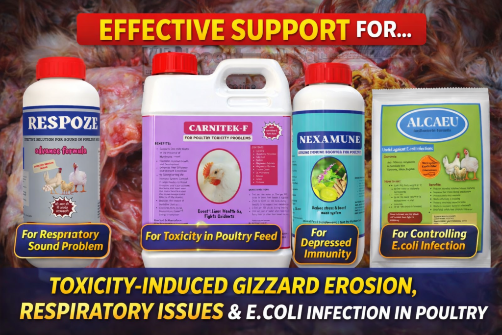 gizzard erosion and toxicity treatment in poultry