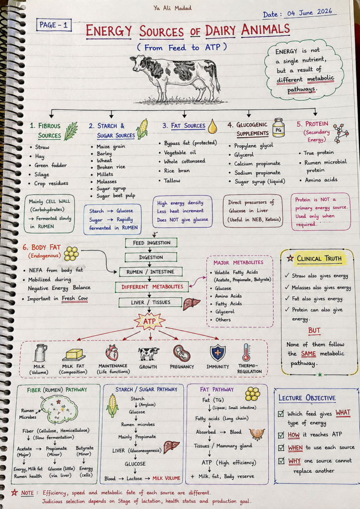 1. energy sources of dairy animals a