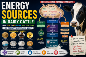Energy Sources in Dairy Cattle: From Straw and Starch to Glucose, Fat and ATP