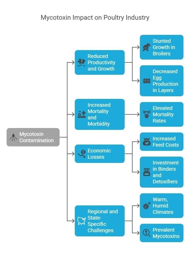 Specific Impacts and Losses due to Mycotoxins in Poultry in India